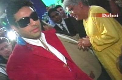 Abhishek Bachchan at the 7th annual IIFA awards in Dubai. He bagged the Best Supporting Actor awards for Sarkar.