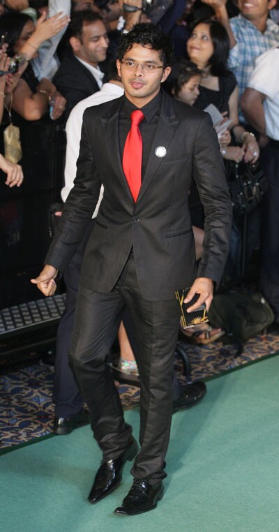 Indian cricketer Sree Santh attends the green carpet. (Photo: AFP)