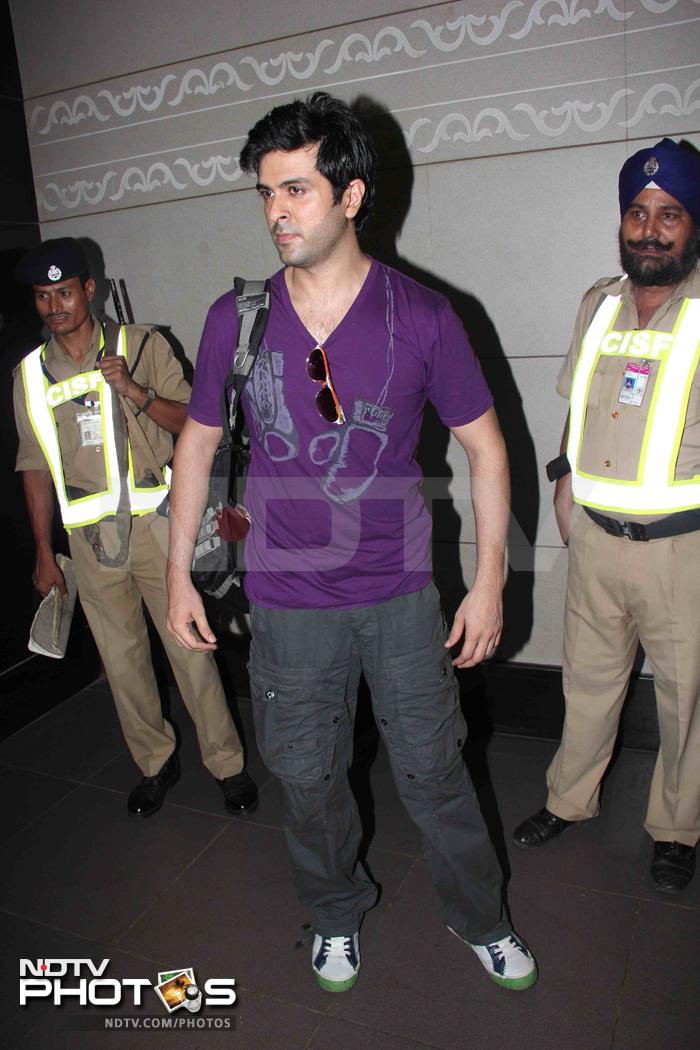 Harman Baweja at the airport.