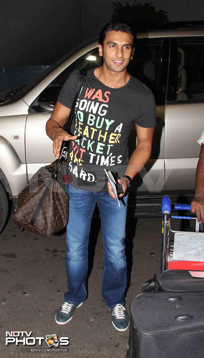 Sonakshi, Ranveer leave for IIFA