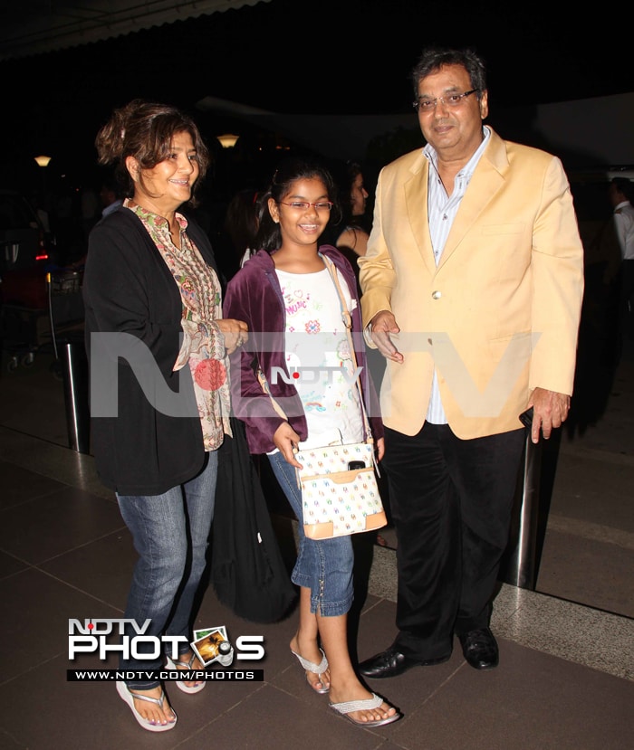 Bollywood's showman, ace director Subhash Ghai, with his family.