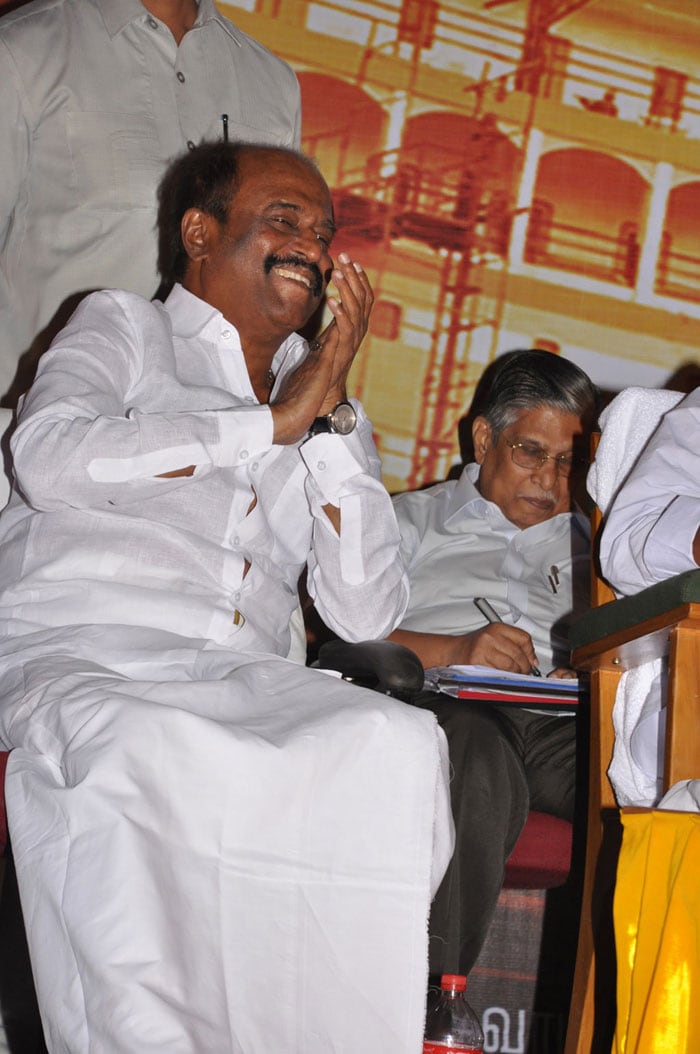 Chief Minister M Karunanidhi released the audio which was received by superstar Rajinikanth.