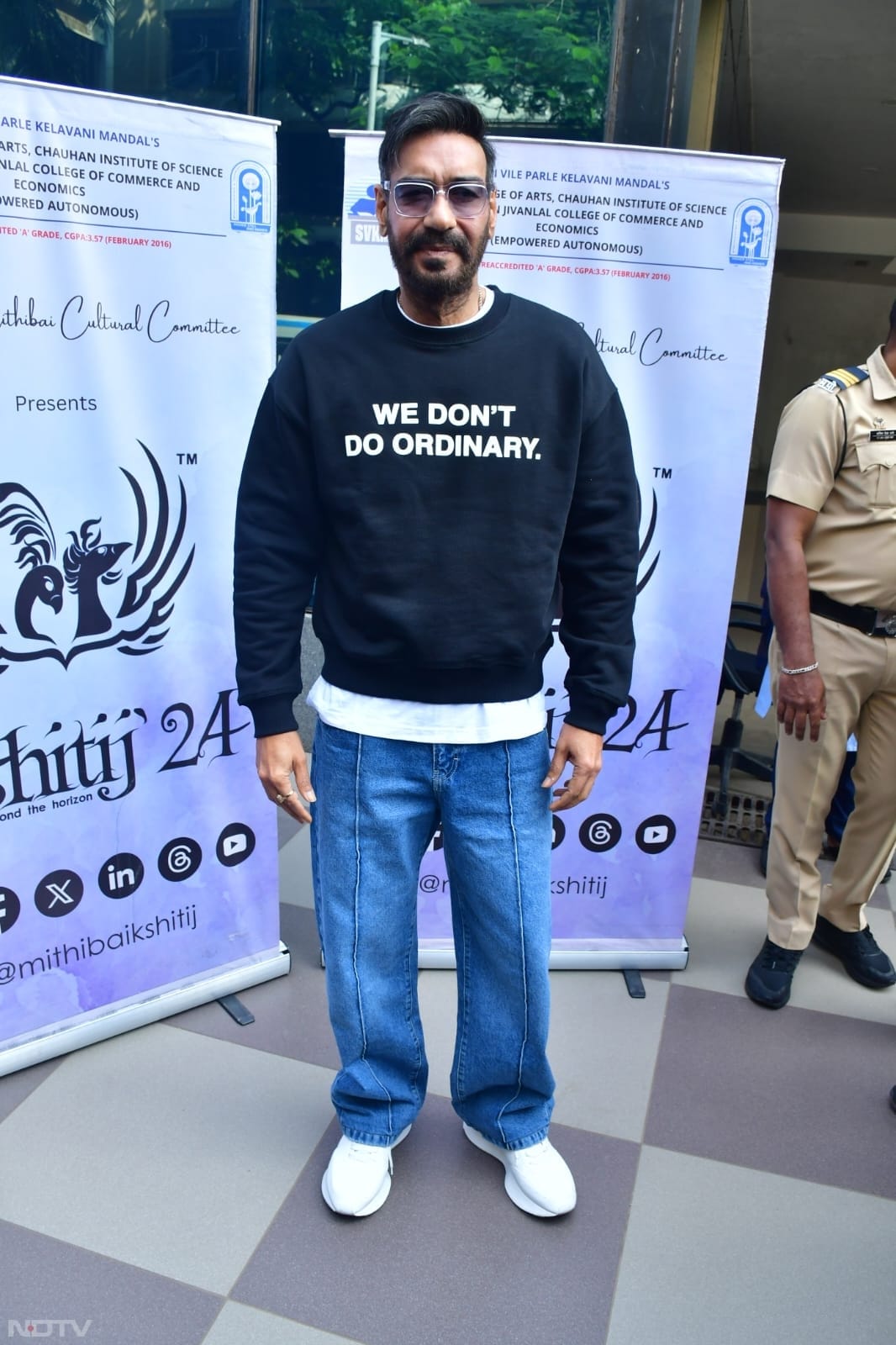 Ajay Devgn was captured at an event (Image Courtesy: Varinder Chawla)