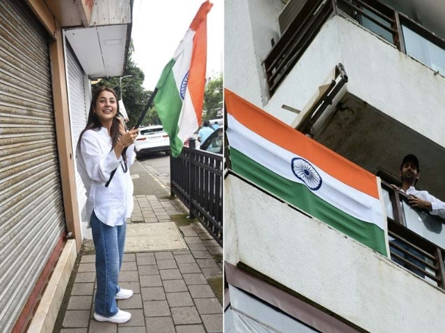 Photo : Independence Day: Shehnaaz Gill, Kartik Aaryan Wave The Tricolour