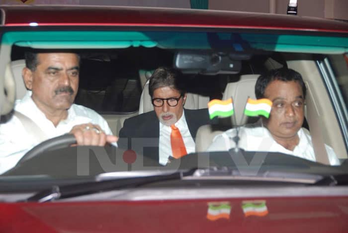 Big B leaves the venue.