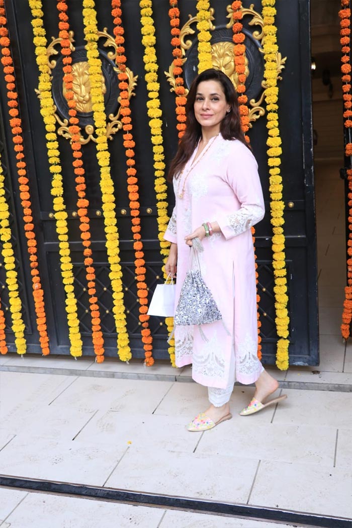 Actress Neelam Kothari was also part of the festivities at Ekta Kapoor's home.