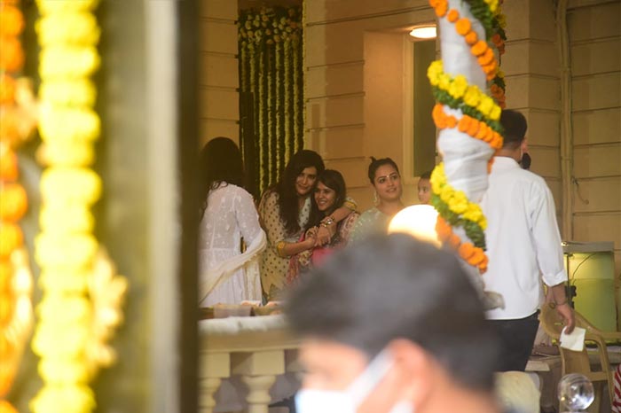 Ekta Kapoor was busy attending to the guests - she was roped in for a selfie by Karishma Tanna.