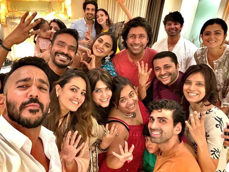 Meanwhile on Instagram, Mushtaq Sheikh shared this blockbuster selfie from Ekta Kapoor's Ganesh Chaturthi celebration with all the guests. (courtesy <a href="https://www.instagram.com/mushtaqshiekh/" target="_blank" rel="nofollow" >mushtaqshiekh</a>)