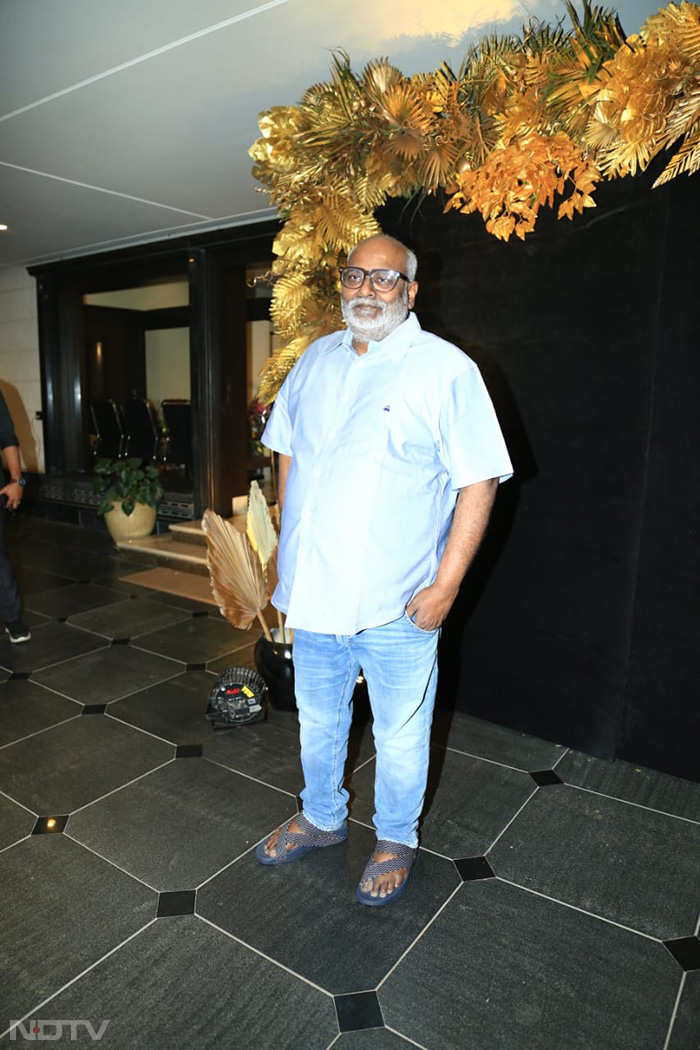 MM Keeravaani attended the birthday party.  (Image Courtesy: Varinder Chawla)