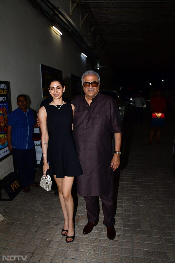 Boney Kapoor, along with daughter Khushi Kapoor, attended the screening of <i> Mr & Mrs Mahi </i> (Image Courtesy: Varinder Chawla)