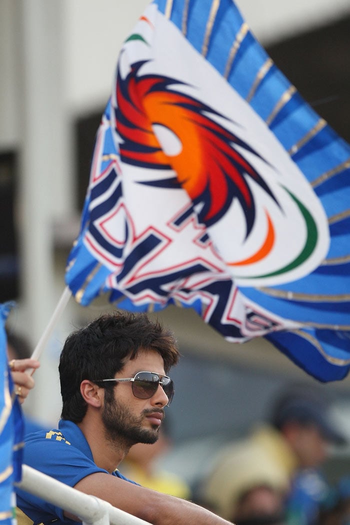 Actor Shahid Kapur watches from the stands during the 2010 DLF Indian Premier League T20 group stage match between Mumbai Indians and the Delhi Daredevils played at Brabourne Cricket Stadium on April 13, 2010 in Mumbai, India. (Photo: IPL2010/Getty Images)