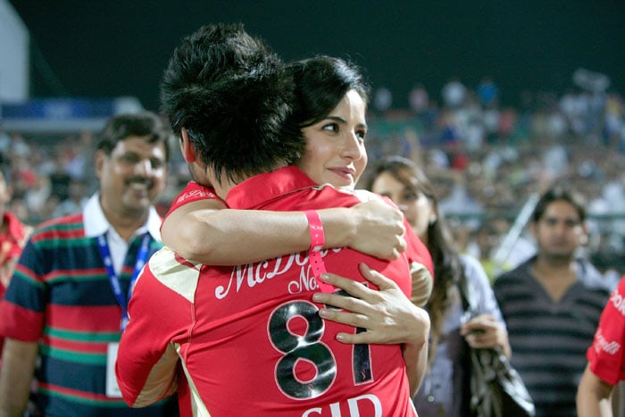 Siddharth Mallya and Katrina Kaif during the 2010 DLF Indian Premier League T20 group stage match between Rajasthan Royals and Royal Challengers Bangalore played at Sawai Mansingh Stadium on April 14, 2010 in Jaipur, India. (Photo: IPL2010/Getty Images)