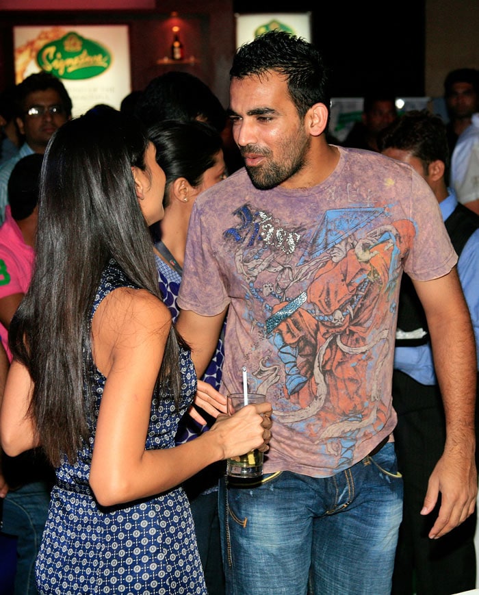 Zaheer Khan with a model at the IPL Nights after party following the 2010 DLF Indian Premier League T20 group stage match between the Rajasthan Royals and Mumbai Indians at the IT Rajputana on April 11, 2010 in Jaipur, India. (Photo: IPL2010/Getty Images)