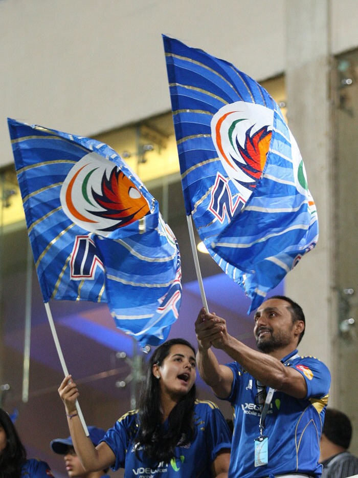 Actor Rahul Bose cheers from the stands during the 2010 DLF Indian Premier League T20 semi final match between Mumbai Indians and Royal Challengers Bangalore played at DY Patil Stadium on April 21, 2010 in Navi Mumbai, India. (Photo: IPL2010/Getty Images)