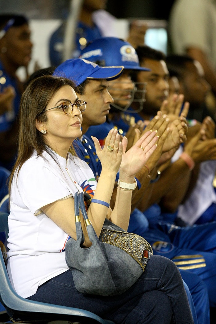 Mumbai Indians owner Nita Ambani during the 2010 DLF Indian Premier League T20 group stage match between Kings XI Punjab and Mumbai Indians played at Punjab Cricket Association Stadium, Mohali on April 9, 2010 in Mohali, India. (Photo: Getty Images)