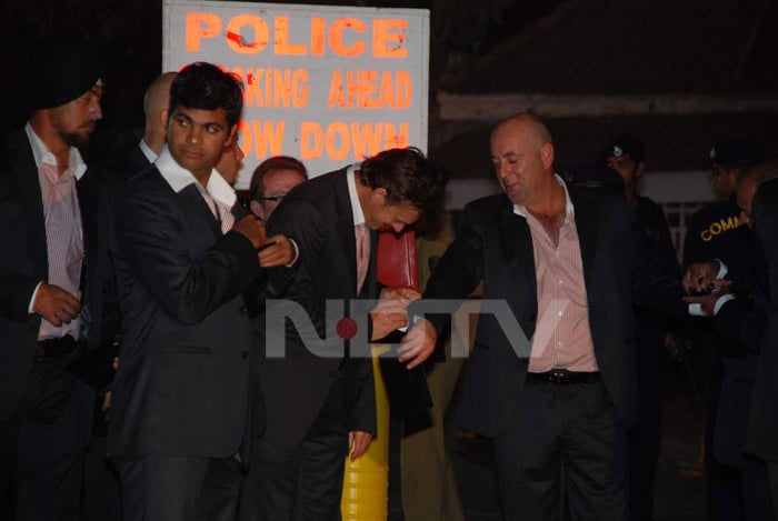 Deccan Chargers team member RP Singh with his skipper Adam Gilchrist.