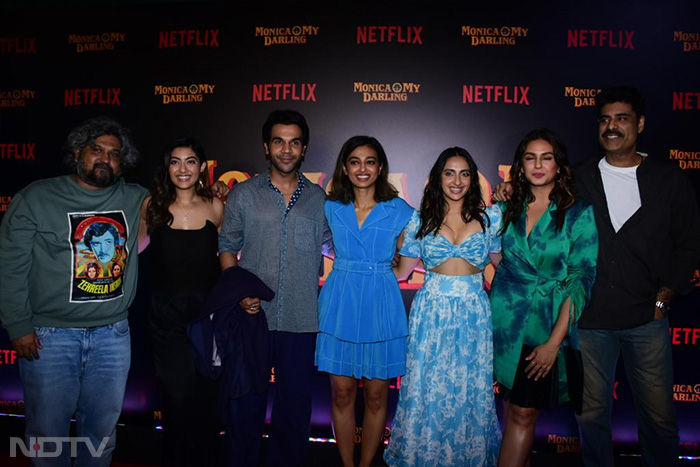 The picture featured Radhika Apte, Huma Qureshi, Zayn Marie Khan, Akansha Ranjan Kapoor, Sikandar Kher along with Rajkummar Rao. (Image courtesy: Varinder Chawla)