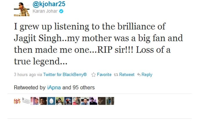 On Twitter, grief over Jagjit Singh\'s death