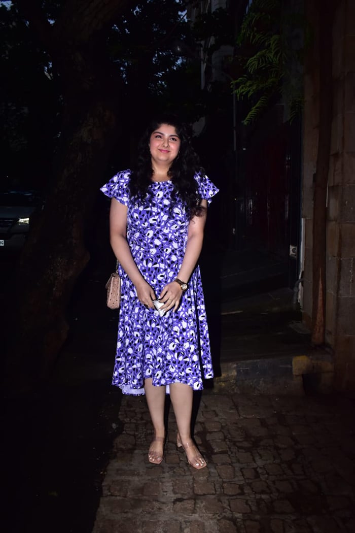 Rhea Kapoor's cousin and actor Arjun Kapoor's sister Anshula Kapoor was looking pretty in a purple dress.