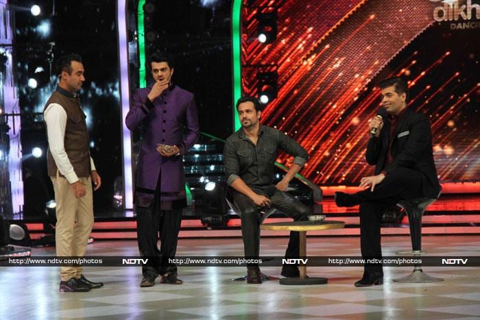 <i>Jhalak</i> hosts Manish Paul and Ranvir Shorey seemed to be enjoying Karan Johar's trepidation.