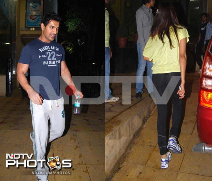 Former lovers John Abraham and Bipasha Basu were spotted outside their gym in Bandra.