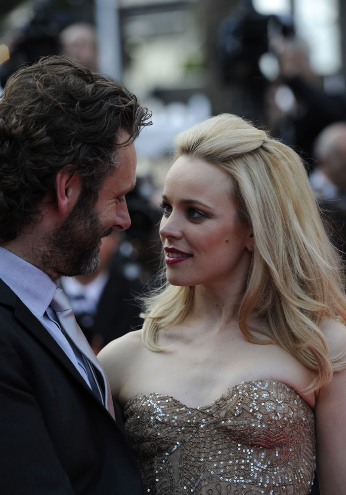 Rachel McAdams and Michael Sheen share a moment.