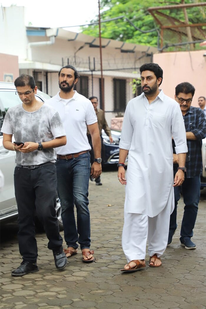 Abhishek Bachchan, who visited the family earlier in the day, also attended the funeral.