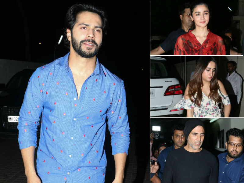 Varun Invites, Alia, Natasha Dalal, Akshay Kumar To <i>Judwaa 2</i> Screening Varun Invites, Alia, Natasha Dalal, Akshay Kumar To <i>Judwaa 2</i> Screening