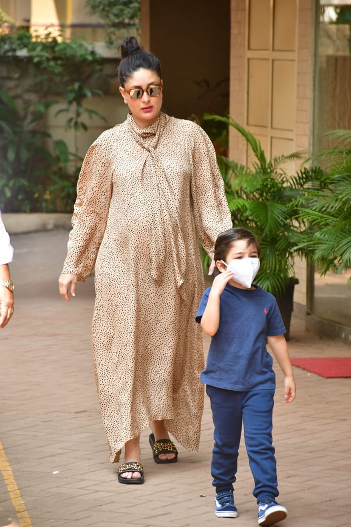Mom-To-Be Kareena Kapoor Spotted With Son Taimur