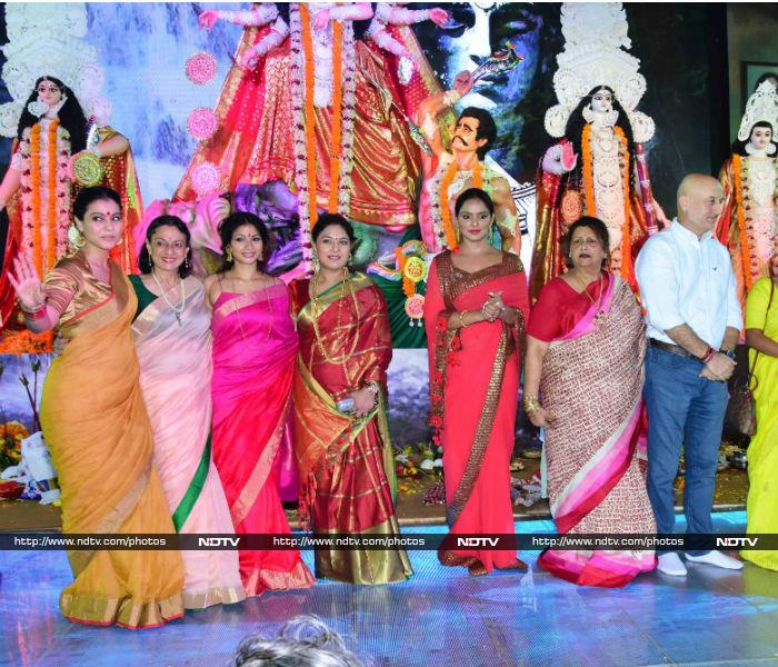 Kajol Spotted With Family At Durga Puja Pandal