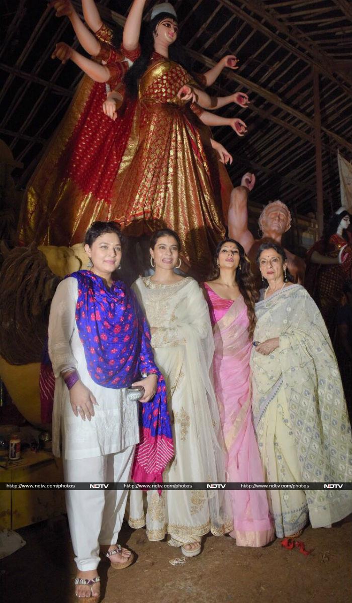 Durga Puja 2017: Kajol, Tanishaa, Sharbani And Tanuja Are Festive Happy