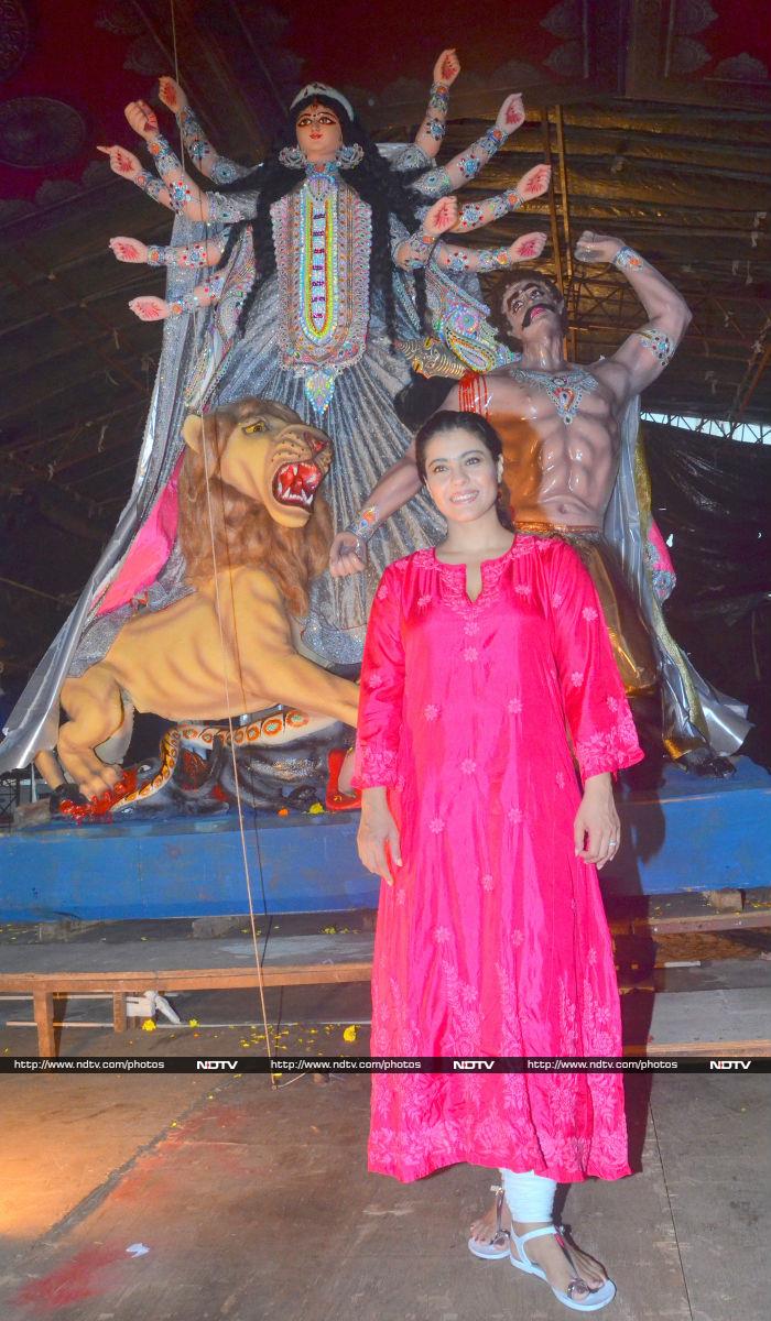 Kajol Starts Durga Puja Celebrations With Cousin Sharbani