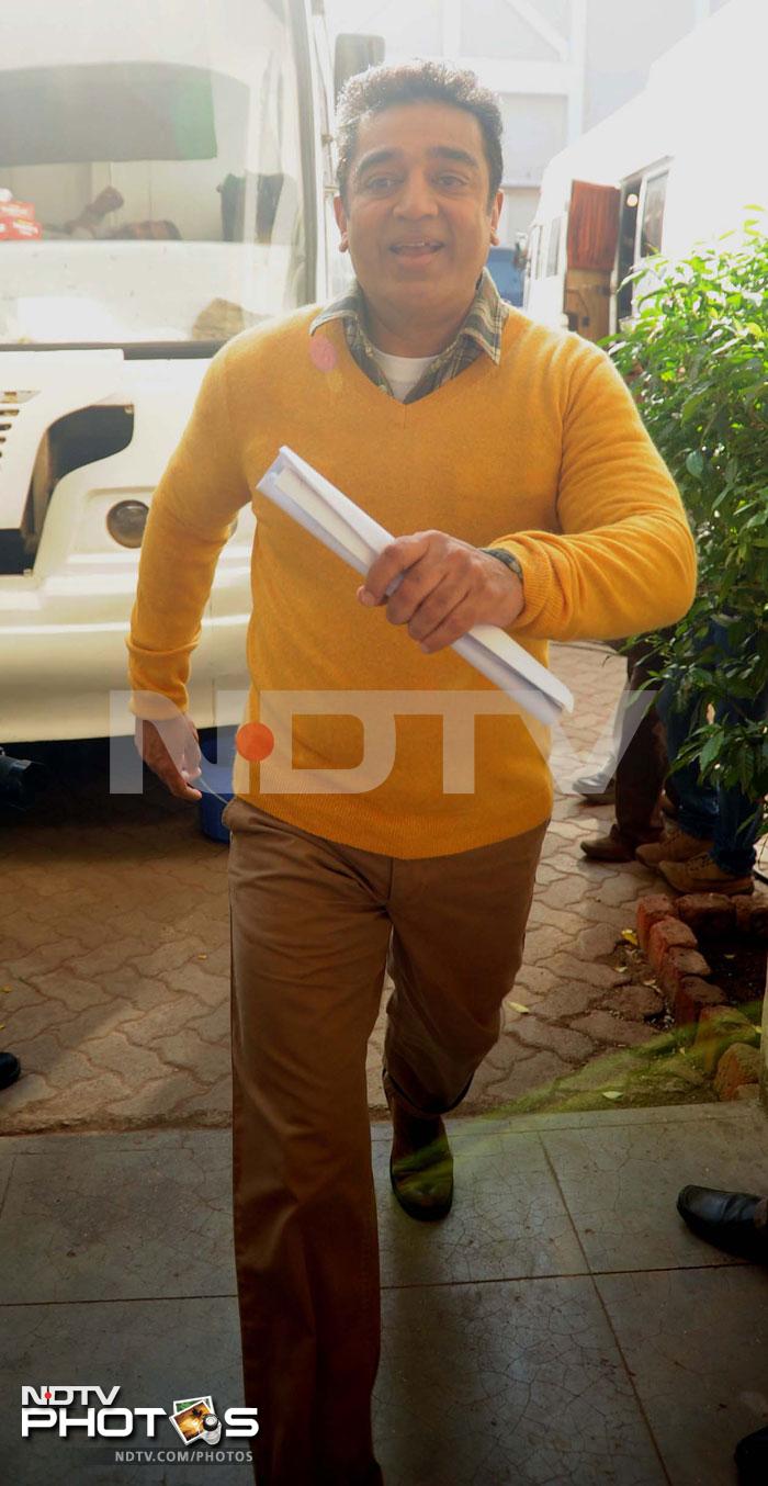 Kamal Haasan shoots in Mumbai, Anil Kapoor drops by