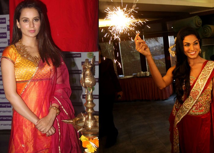 Kangana, Veena celebrate Diwali