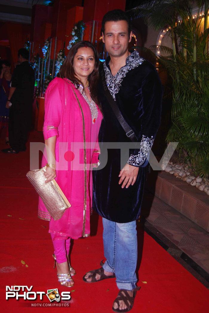 Rohit Roy poses with wife Mansi Joshi Roy.