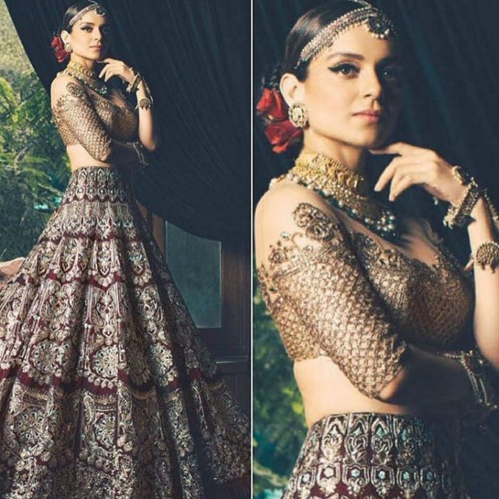 We can't get enough of Kangana's royal style statement. <br><br>This image was posted on Instagram by <a href=" https://www.instagram.com/manishmalhotracollection/" target="_blank" rel="nofollow" >Manish Malhotra Collection</a>