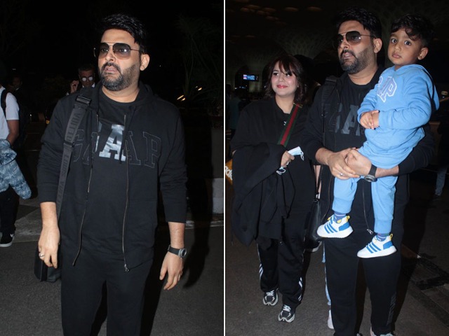 Kapil Sharma And Ginni Chatrath's Fam-Jam At The Airport Kapil Sharma And Ginni Chatrath's Fam-Jam At The Airport