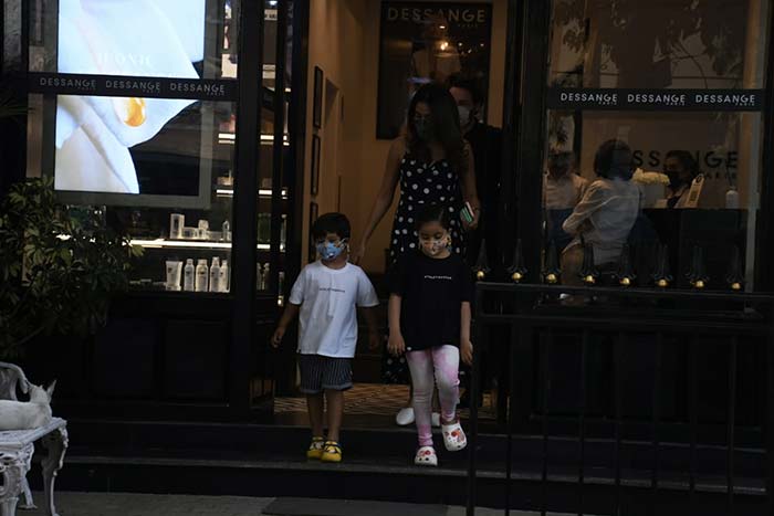 Mira Rajput's kids Misha and Zain Kapoor were also at the salon