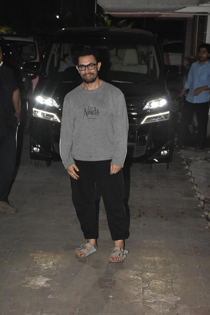 Aamir Khan was spotted outside ex-wife Reena Dutta's house.