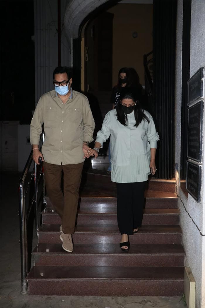 Ranveer Singh's parents were snapped at the family dinner in Bandra.