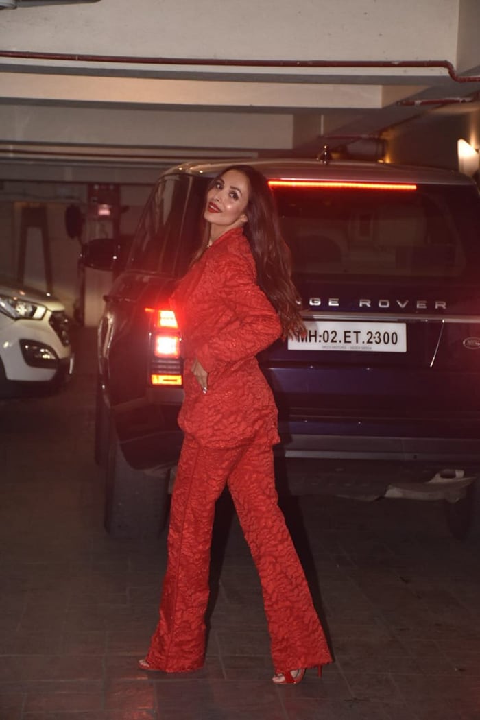 Malaika Arora looked stunning in a red outfit.