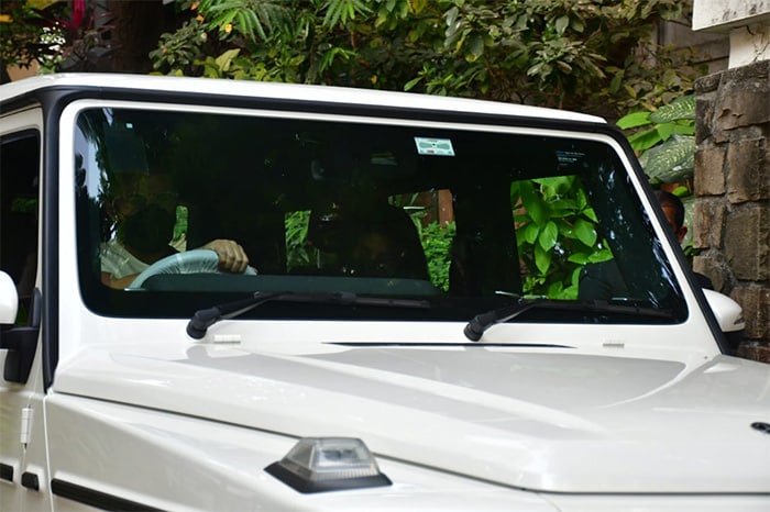 The couple took their new car for a test drive in Bandra.