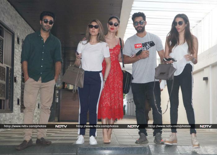 Kareena Kapoor's Monday was very different from ours. She went out on a lunch date with her cousins Riddhima Kapoor Sahni, Armaan and Aadar Jain. They were spotted outside a posh Mumbai restaurant.