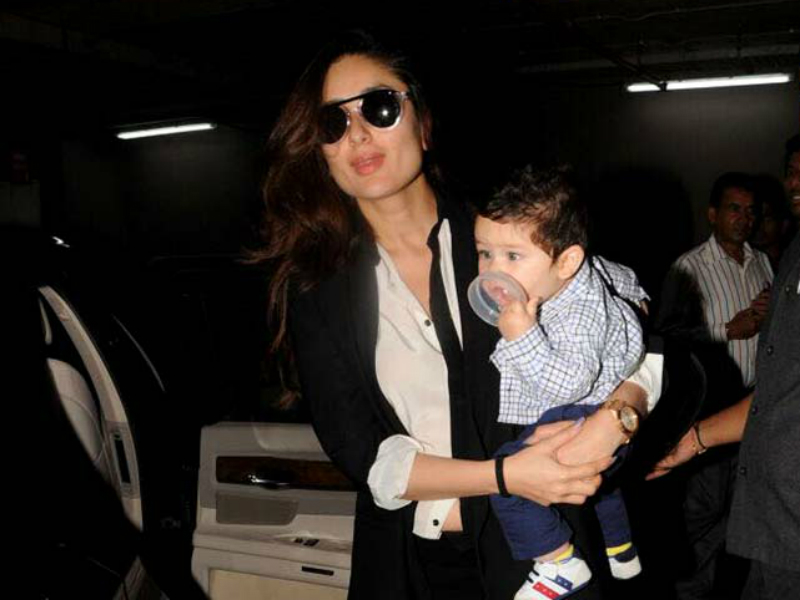 Taimur And Kareena Touch Down In Mumbai