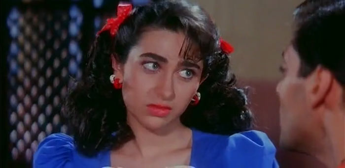 In 1994, Karisma acted in Rajkumar Santoshi's comedy movie <i>Andaz Apna Apna</i>, which also starred Aamir Khan, Salman Khan and Raveena Tandon. The movie was a huge flop when it released, but later became a cult classic. It is now considered as one of the best comedies ever made in the history of Indian cinema.