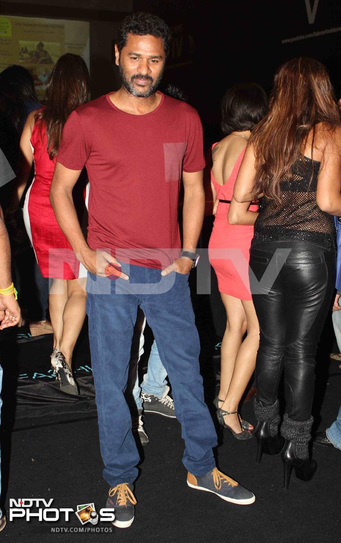 Prabhu Deva was also spotted in a red T-shirt and jeans.