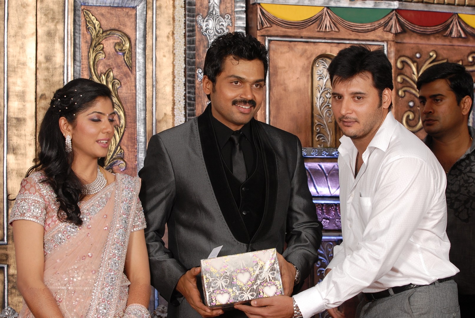 Karthi, Ranjani with family at reception