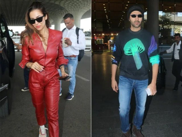 मुंबई एयरपोर्ट पर दिखे कार्तिक आर्यन, मलाइका अरोड़ा और अन्य सेलेब्स