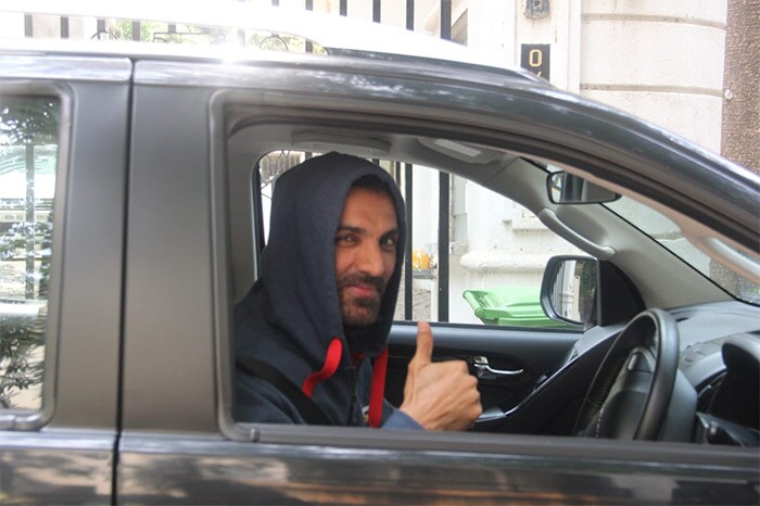 In another part of the city, John Abraham was spotted posing for the shutterbugs in Bandra.