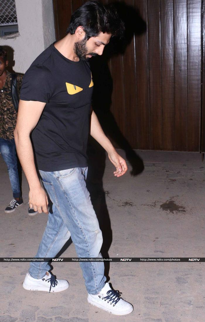 Kartik Aaryan was photographed with his rumoured girlfriend Dimple Sharma in Juhu.